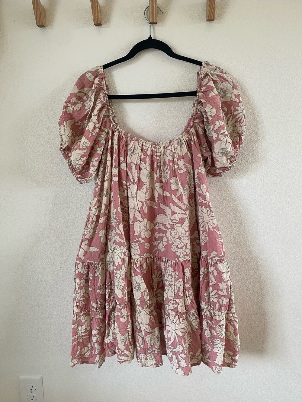 By Together Blush Pink & Cream Floral Puff-Sleeve Mini Dress